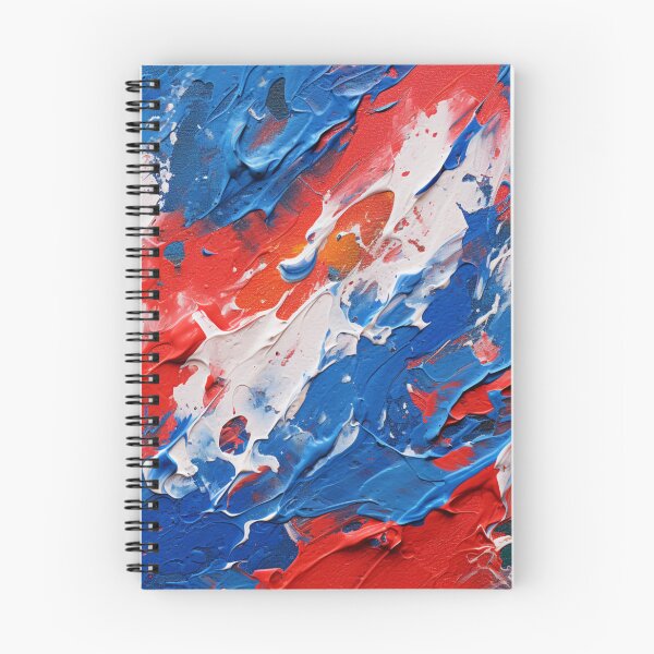Item preview, Red White Royal Blue Smashes - Abstract Oil Colors designed and sold by GrinGalore.