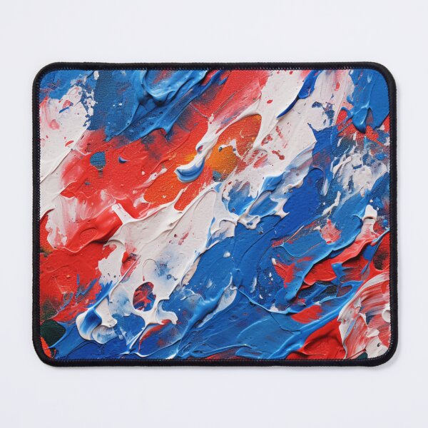 Item preview, Red White Royal Blue Smashes - Abstract Oil Colors designed and sold by GrinGalore.