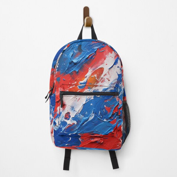 Item preview, Red White Royal Blue Smashes - Abstract Oil Colors designed and sold by GrinGalore.