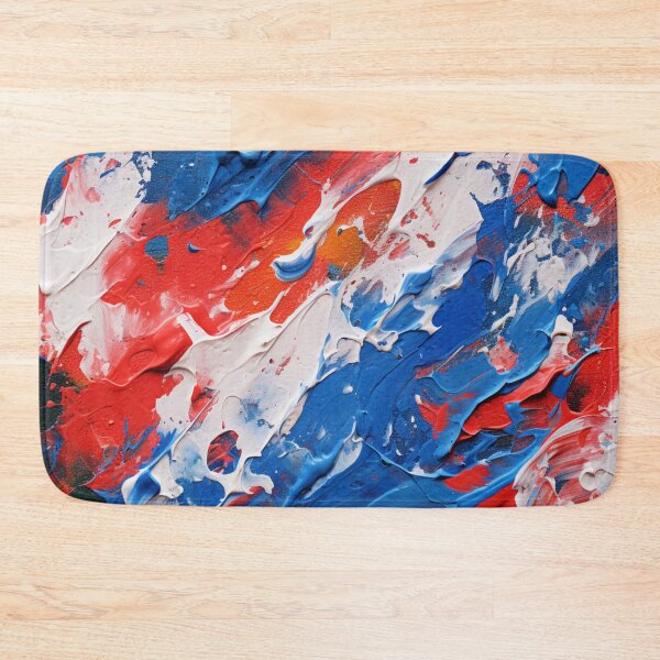 Item preview, Red White Royal Blue Smashes - Abstract Oil Colors designed and sold by GrinGalore.
