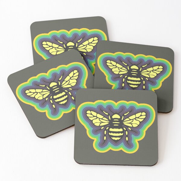 Item preview, Honeybee with colorful border designed and sold by BRU Design.