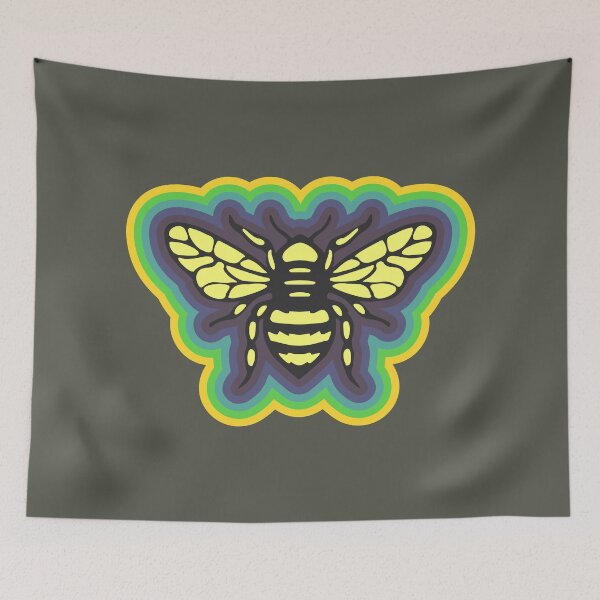 Item preview, Honeybee with colorful border designed and sold by BRU Design.