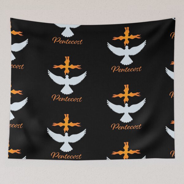 Item preview, Pentecost Sunday Art – Holy Spirit Dove with Flames of Fire Christian Design designed and sold by CrossCrafted.
