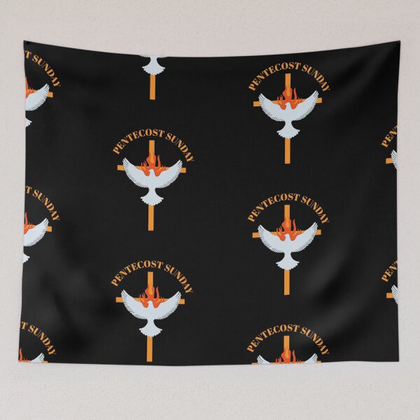 Item preview, Pentecost Sunday Art – Holy Spirit Dove with Flames of Fire Christian Design designed and sold by CrossCrafted.