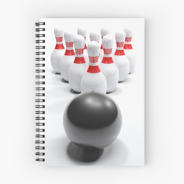 Item preview, Bowling bowl and pins on white surface - 3D rendering designed and sold by carlotoffolo.