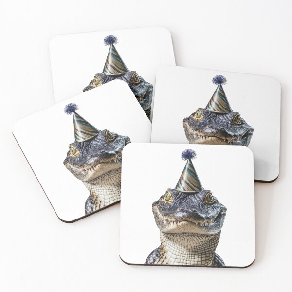 Item preview, Funny Crocodile Wearing Birthday Party Hat designed and sold by LazyOwlStore.