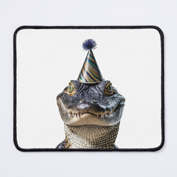 Item preview, Funny Crocodile Wearing Birthday Party Hat designed and sold by LazyOwlStore.