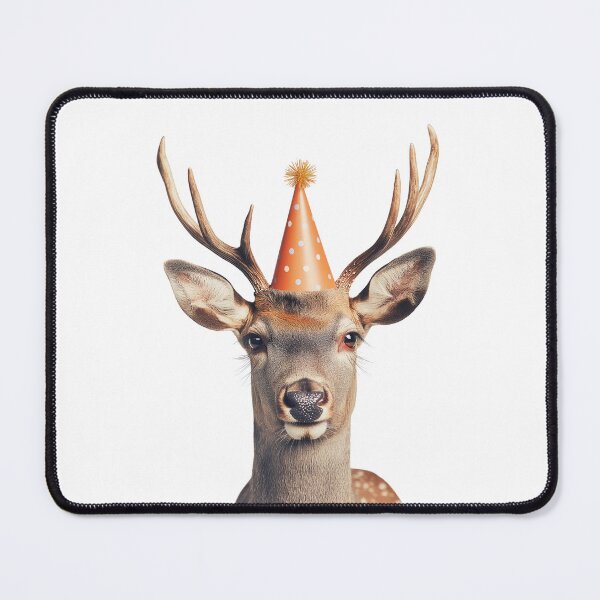 Item preview, Funny Deer Wearing Birthday Party Hat designed and sold by LazyOwlStore.