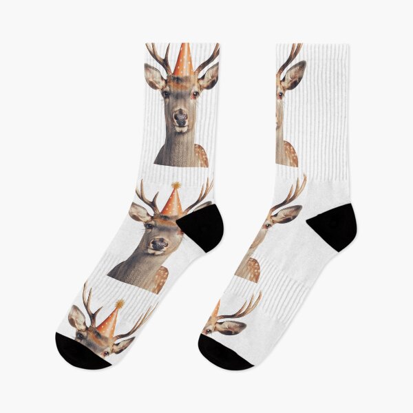 Item preview, Funny Deer Wearing Birthday Party Hat designed and sold by LazyOwlStore.
