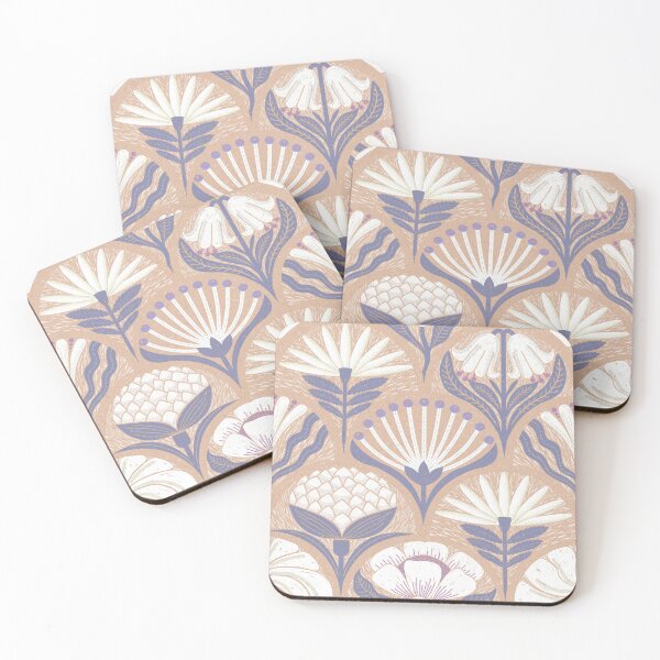 Item preview, Petal Imprints - Block Print Florals E-Vanilla designed and sold by Carina Parry Studios.