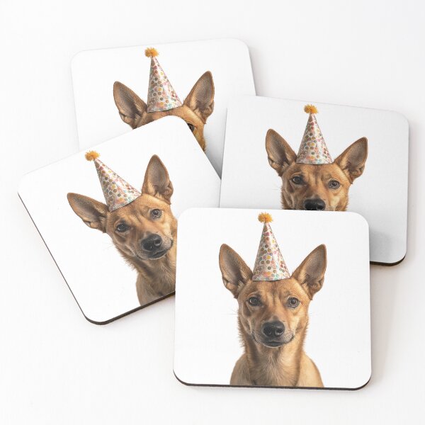Item preview, Funny Dingo Wearing Birthday Party Hat designed and sold by LazyOwlStore.