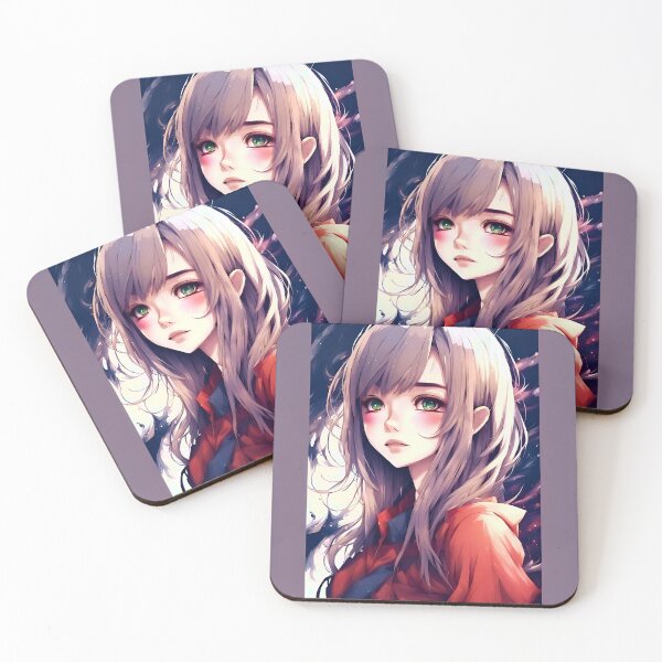Item preview, Anime Girl Portrait with Red Jacket designed and sold by Ink Art Design.