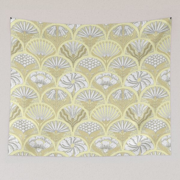 Item preview, Petal Imprints - Block Print Florals L-Lemon designed and sold by Carina Parry Studios.