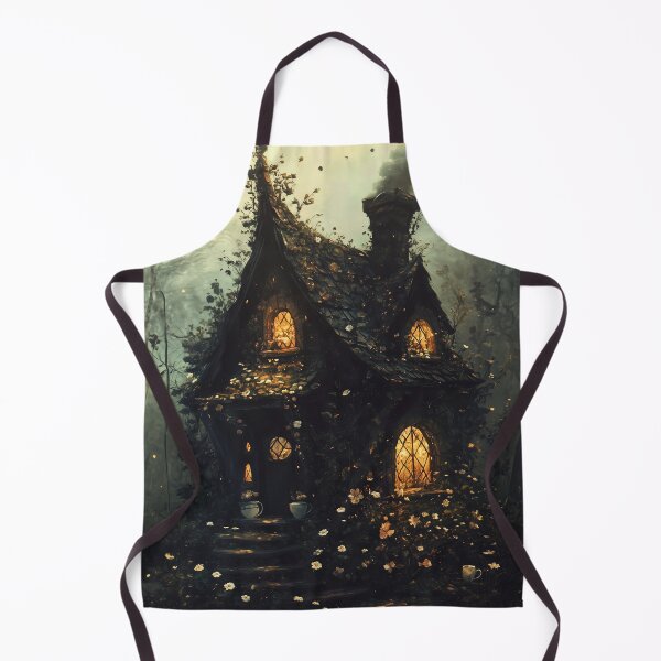 Item preview, Cozy Witch Cottage in Enchanted Forest – Glowing Fairy Tale House Art designed and sold by casauslu.