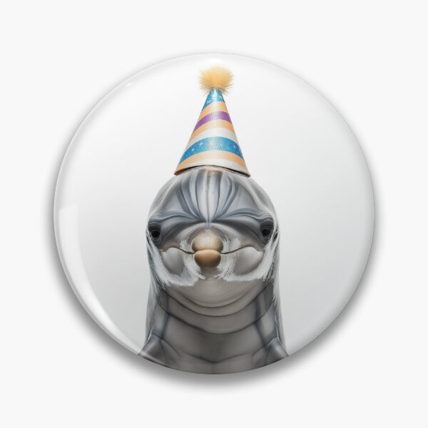 Item preview, Funny Dolphin Wearing Birthday Party Hat designed and sold by LazyOwlStore.