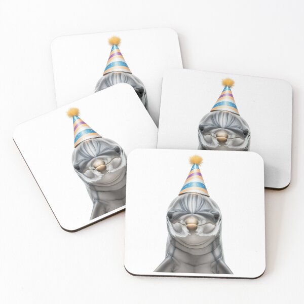 Item preview, Funny Dolphin Wearing Birthday Party Hat designed and sold by LazyOwlStore.