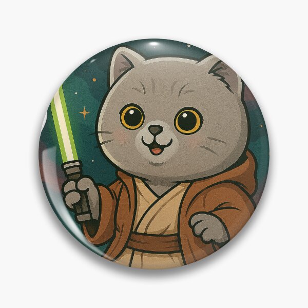Item preview, Paw-Wan Learner – Cute Jedi Cat Parody Illustration designed and sold by Patternicity.