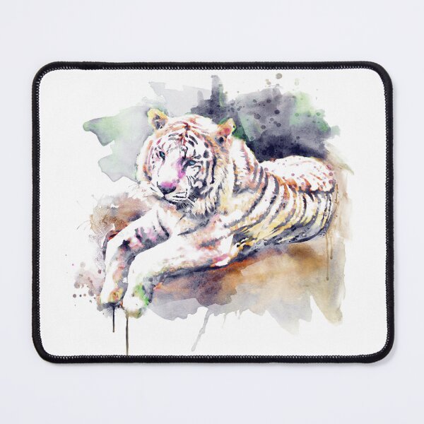 Item preview, Blue Eyed White Tiger Portrait designed and sold by caracatita75.