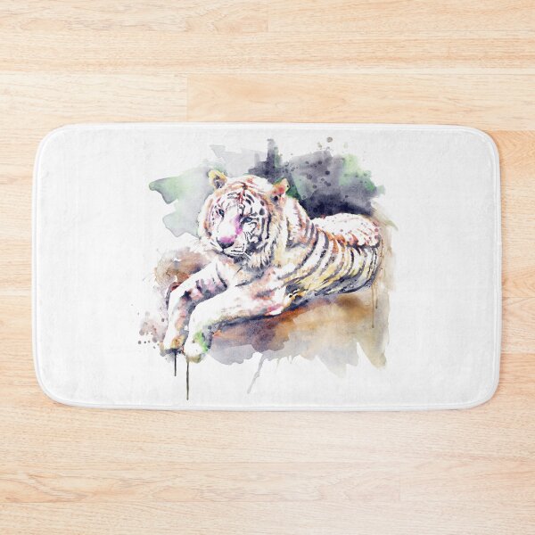 Item preview, Blue Eyed White Tiger Portrait designed and sold by caracatita75.