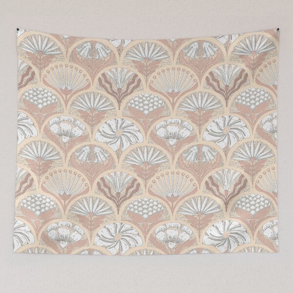 Item preview, Petal Imprints - Block Print Florals M-Peach designed and sold by Carina Parry Studios.