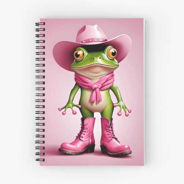 Item preview, Cowgirl frog in pink – Yeehaw with a Ribbit designed and sold by EmeraldeaArt.