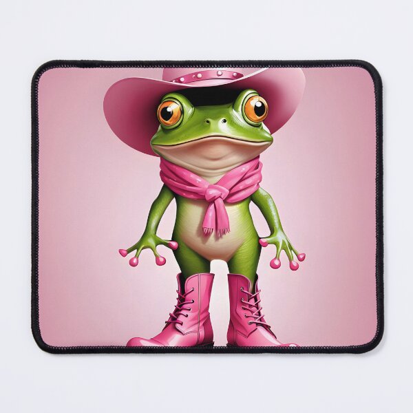 Item preview, Cowgirl frog in pink – Yeehaw with a Ribbit designed and sold by EmeraldeaArt.