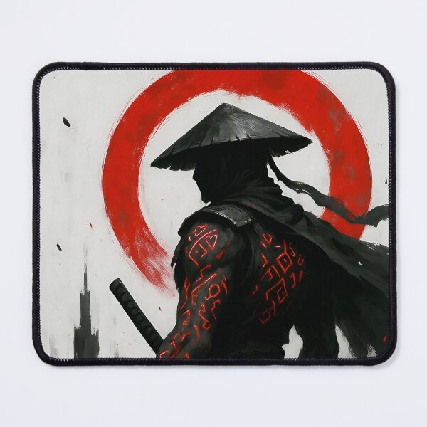 Item preview, Runed Samurai in the Shadow of the Moon – Dark Fantasy Art designed and sold by Color Verse1.