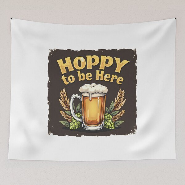 Item preview,  Hoppy to Be Here – Funny Beer Lover Hop Pun Design designed and sold by Jason123za.