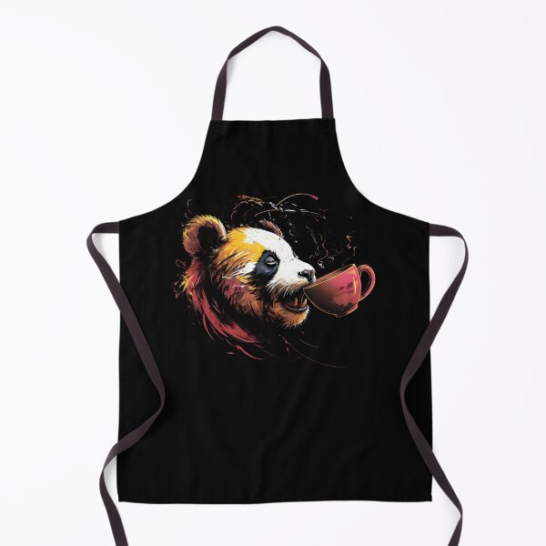 Item preview, Happy Panda Drinking Coffee designed and sold by DemureArtsy.