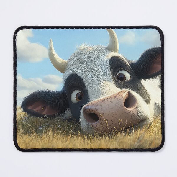 Item preview, Cartoon Black and White Cow designed and sold by thewandswant.