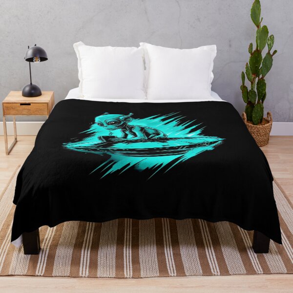 Item preview, Neon Floating Alien Holding Coffee designed and sold by DemureArtsy.