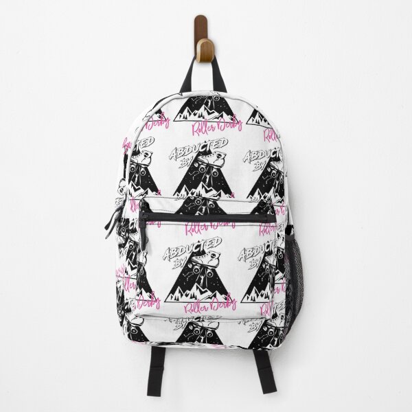 Item preview, Woman being abducted by a skate with writing that says Abducted by roller derby designed and sold by OUTERSPACEstuff.