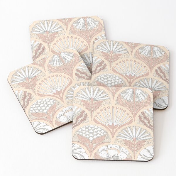 Item preview, Petal Imprints - Block Print Florals M-Peach designed and sold by Carina Parry Studios.