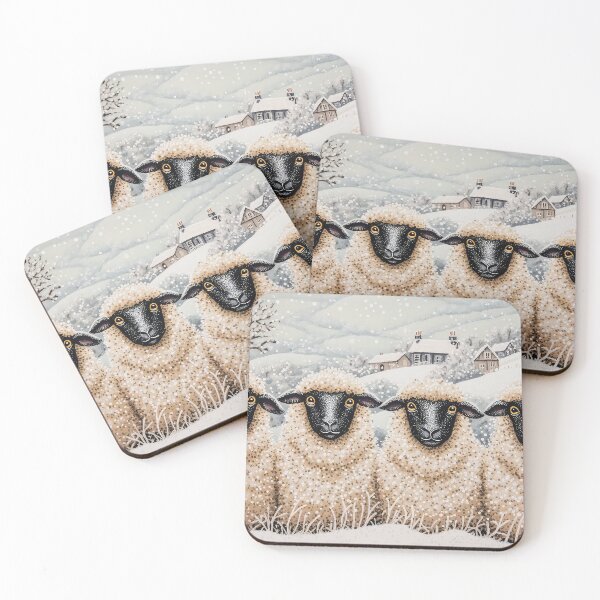 Item preview, Four 4 Winter Sheep designed and sold by thewandswant.