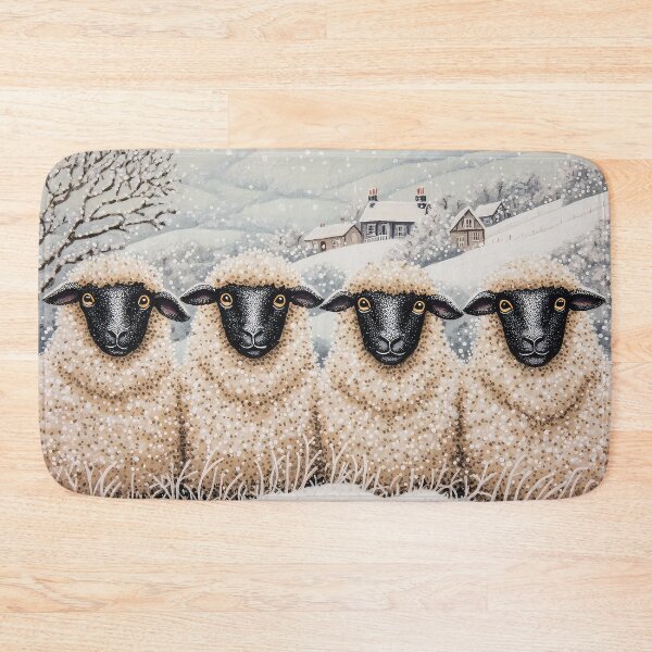 Item preview, Four 4 Winter Sheep designed and sold by thewandswant.