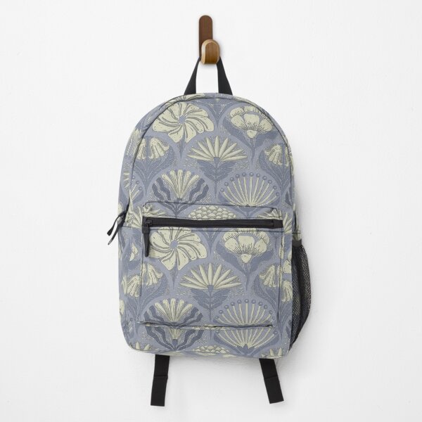 Item preview, Petal Imprints - Block Print Florals N-Santa Grey designed and sold by Carina Parry Studios.