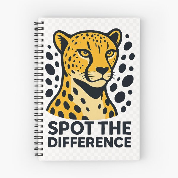 Item preview, Spot the Difference Cheetah | Bold Safari Cat Pun Illustration designed and sold by Tarn.