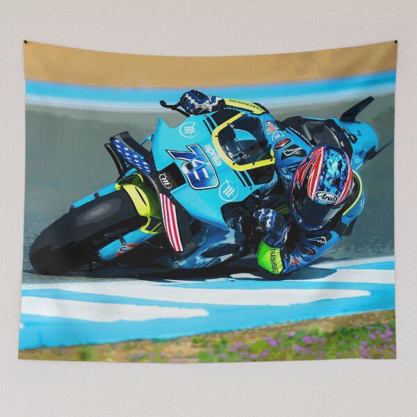 Item preview, Fabio Di Giannantonio racing his 2025 MotoGP Motorcycle during the Spanish Grand Prix abstract designed and sold by Rodissimus1984.