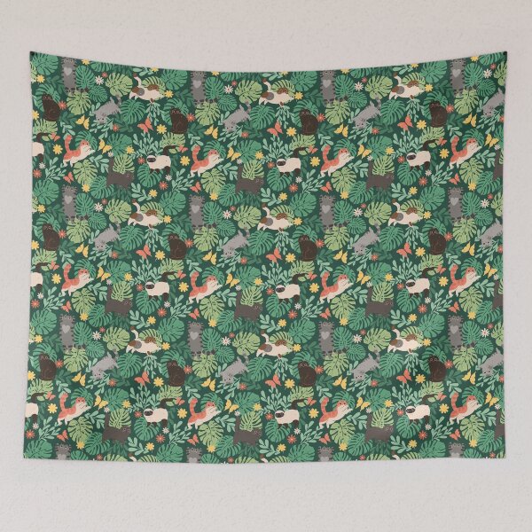 Item preview, Cats & Plants (Green) designed and sold by Studio Vickn.