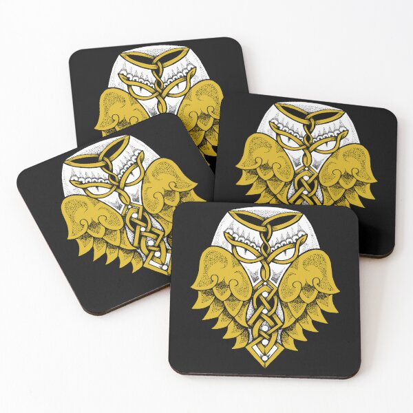 Item preview, Celtic Knot Dotwork Owl - White&Gold designed and sold by BassInstinct.