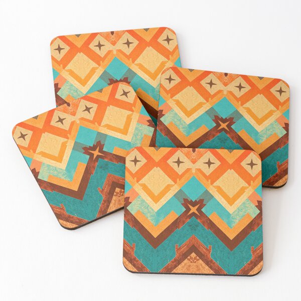 Item preview, Southwestern Chevron Pattern in Blue, Orange, Gold designed and sold by Jessielee72.
