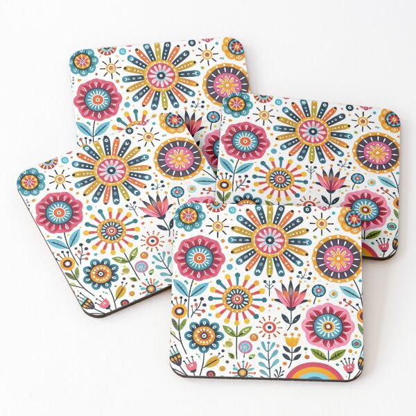 Item preview, Kaleidoscope Daisy Bloom Scandinavian Folk Art by heidiannemorris © designed and sold by FOLK ART FUSION by heidiannemorris.