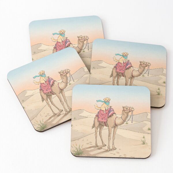 Item preview, Desert Dog Ride – Watercolor Adventure in Abu Dhabi designed and sold by Simple_Lines2025.