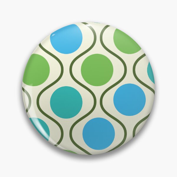 Item preview, Retro mid century green, blue and teal circles on ogee shapes pattern  designed and sold by Yasminepatterns .