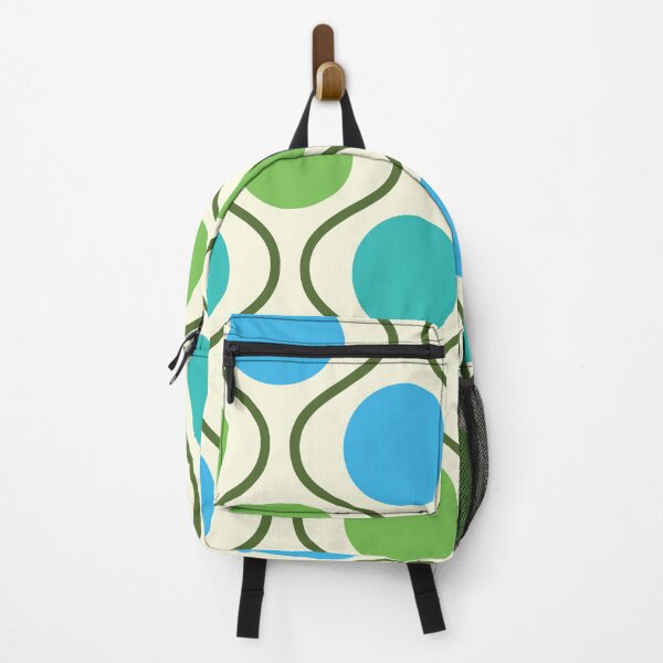 Item preview, Retro mid century green, blue and teal circles on ogee shapes pattern designed and sold by Yasminepatterns .