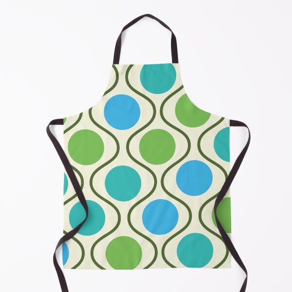 Item preview, Retro mid century green, blue and teal circles on ogee shapes pattern designed and sold by Yasminepatterns .