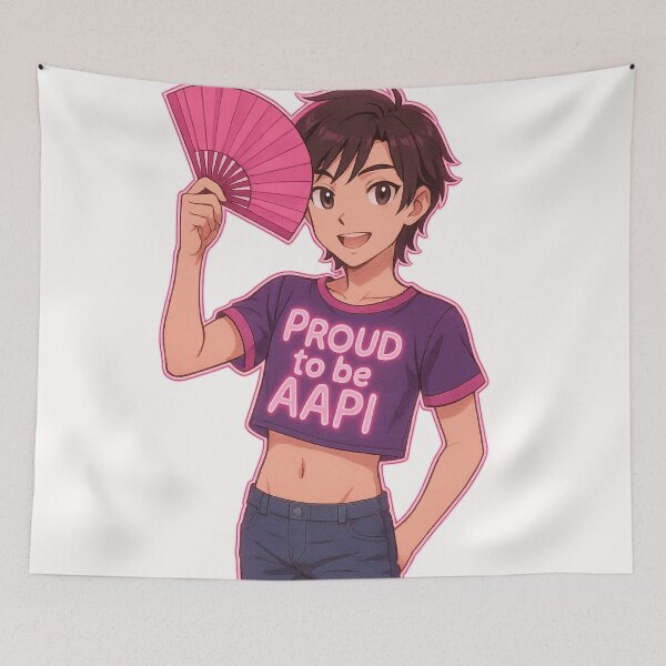 Item preview, Neon Crop Top Pride with AAPI Message designed and sold by Places On Earth.