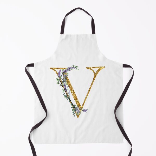 Item preview, The Alphabet | The letter “V” | romantic Eucalyptus and Lavender floral illustration | floral Monogram | gold glitter alphabet designed and sold by hollycooper.