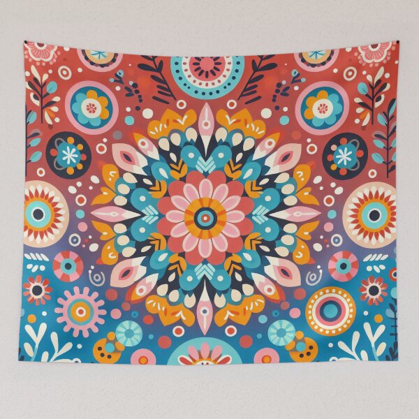 Item preview, Scandinavian Folk art Flower Explosion by heidiannemorris © designed and sold by FOLK ART FUSION by heidiannemorris.