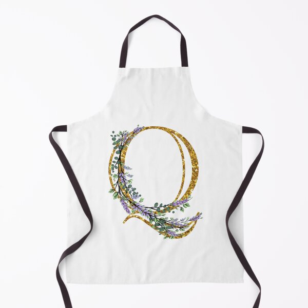Item preview, The Alphabet | The letter “Q” | romantic Eucalyptus and Lavender floral illustration | floral Monogram | gold glitter alphabet designed and sold by hollycooper.